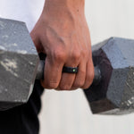 Load image into Gallery viewer, Black Diamond - Men’s Ring 8mm - Green Diamond Inset - ARES - Elysium Black Diamond