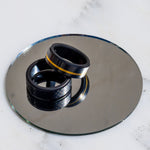 Load image into Gallery viewer, Black Diamond - Men’s Ring 8mm - Offset Inlay Gold - ARES - Elysium Black Diamond