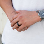 Load image into Gallery viewer, Black Diamond - Men’s Ring 8mm - KRATOS - Elysium Black Diamond