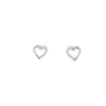 Load image into Gallery viewer, White Gold Heart-Shaped CZ Stud Earrings