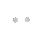 Load image into Gallery viewer, White Gold Floral CZ Stud Earrings