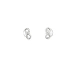 Load image into Gallery viewer, Elegant White Gold Stud Earrings with Round Brilliant CZ
