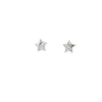 Load image into Gallery viewer, 14ct White Gold Star CZ Stud Earrings