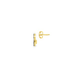 Load image into Gallery viewer, Gold Stud Earrings with Circle of Fancy Black Diamonds