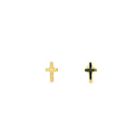 Load image into Gallery viewer, Yellow Gold Cross Stud Earrings