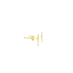 Load image into Gallery viewer, Yellow Gold Cross Stud Earrings