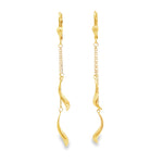 Load image into Gallery viewer, Elegant Yellow Gold Dangle Earrings with Stylized Motif