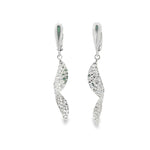 Load image into Gallery viewer, Elegant White Gold Twisted Dangle Earrings