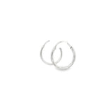 Load image into Gallery viewer, White Gold Hoop Earrings with Detailed Etchings
