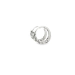 Load image into Gallery viewer, Textured White Gold Silver Hoop Earrings