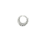 Load image into Gallery viewer, Textured White Gold Silver Hoop Earrings