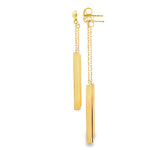 Load image into Gallery viewer, Yellow Gold Dangle Bar Earrings