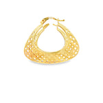 Load image into Gallery viewer, Delicate Yellow Gold Openwork Hoop Earrings