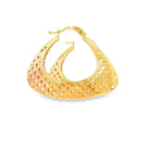 Load image into Gallery viewer, Delicate Yellow Gold Openwork Hoop Earrings