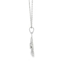 Load image into Gallery viewer, White Gold Starfish Charm Necklace with Round Cut CZ