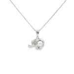 Load image into Gallery viewer, Gold Elephant Charm Necklace with Round Pearl Accent