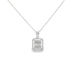 Load image into Gallery viewer, Baguette CZ Necklace in White Gold