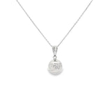 Load image into Gallery viewer, White Gold Chain Necklace with Geometric Sphere Pendant