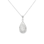 Load image into Gallery viewer, White Gold Teardrop Pendant Necklace in White Gold