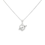 Load image into Gallery viewer, White Gold Charm Necklace with Round Cut CZ