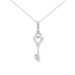 Load image into Gallery viewer, Elegant White Gold Key Charm Necklace