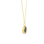 Load image into Gallery viewer, Yellow Gold Charm Necklace with Round Onyx Pendant