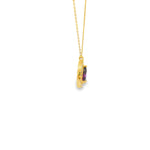 Load image into Gallery viewer, Yellow Gold Charm Necklace with Pear Amethyst Pendant