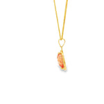 Load image into Gallery viewer, Yellow Gold Charm Necklace with Oval-Cut Pink Quartz