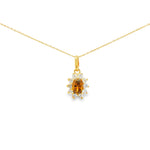 Load image into Gallery viewer, Yellow Gold Charm Necklace with Yellow CZ