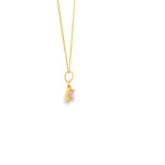 Load image into Gallery viewer, Yellow Gold Charm Necklace with Vivid Pink CZ