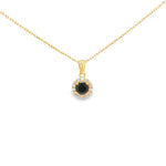 Load image into Gallery viewer, Yellow Gold Charm Necklace with Round CZ Pendant