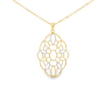 Load image into Gallery viewer, Floral Openwork Pendant Necklace in Yellow Gold