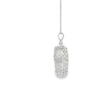 Load image into Gallery viewer, White Gold Filigree Heart Charm Necklace