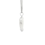 Load image into Gallery viewer, Floral Engraved Heart Charm Necklace in White Gold