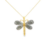 Load image into Gallery viewer, Yellow Gold Dragonfly Charm Pendant Necklace