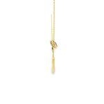 Load image into Gallery viewer, Yellow Gold Diamond Heart and Evil Eye Charm Necklace