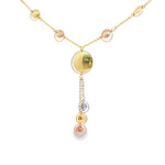 Load image into Gallery viewer, Sphere Cascade Y-Necklace in Triple-Tone Gold