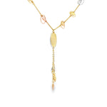 Load image into Gallery viewer, Sphere Cascade Y-Necklace in Triple-Tone Gold