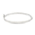 Load image into Gallery viewer, White Gold Greek Key Pattern Bangle Bracelet