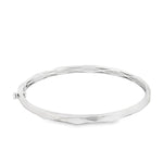Load image into Gallery viewer, Modern Geometric Design White Gold Bangle