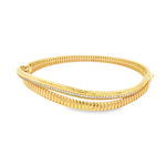 Load image into Gallery viewer, Yellow Gold Bangle with Round Brilliant CZ