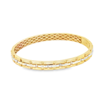Load image into Gallery viewer, Elegant Yellow Gold Lattice Bangle Bracelet