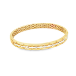 Load image into Gallery viewer, Elegant Yellow Gold Lattice Bangle Bracelet