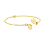 Load image into Gallery viewer, Elegant Yellow Gold Bangle Adorned with Round Brilliant Cut CZ