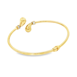 Load image into Gallery viewer, Elegant Yellow Gold Bangle Adorned with Round Brilliant Cut CZ