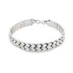 Load image into Gallery viewer, Designer White Gold Engraved Chain Bracelet