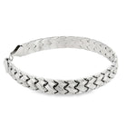 Load image into Gallery viewer, Designer White Gold Engraved Chain Bracelet