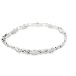 Load image into Gallery viewer, White Gold Heart & 'X' Chain Bracelet