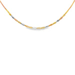 Load image into Gallery viewer, Tri-Color Gold Bead Link Necklace