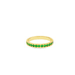 Load image into Gallery viewer, Yellow Gold Eternity Ring with Round Cut Emeralds